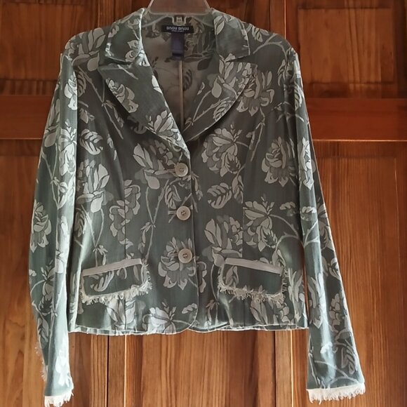 Bisou Bisou Jackets & Blazers - Bisou Bisou by Michele Bohbot  green embossed satin like blazer sz 12 woman's